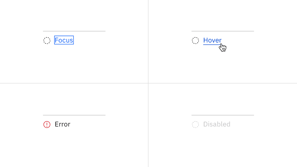 Examples of current, completed, and future steps for progress indicator